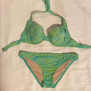 blue and green victoria’s secret bikini